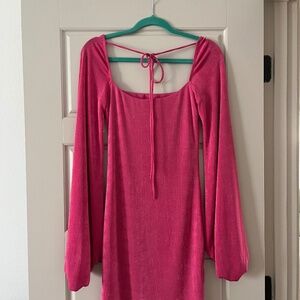 Pink long sleeved dress